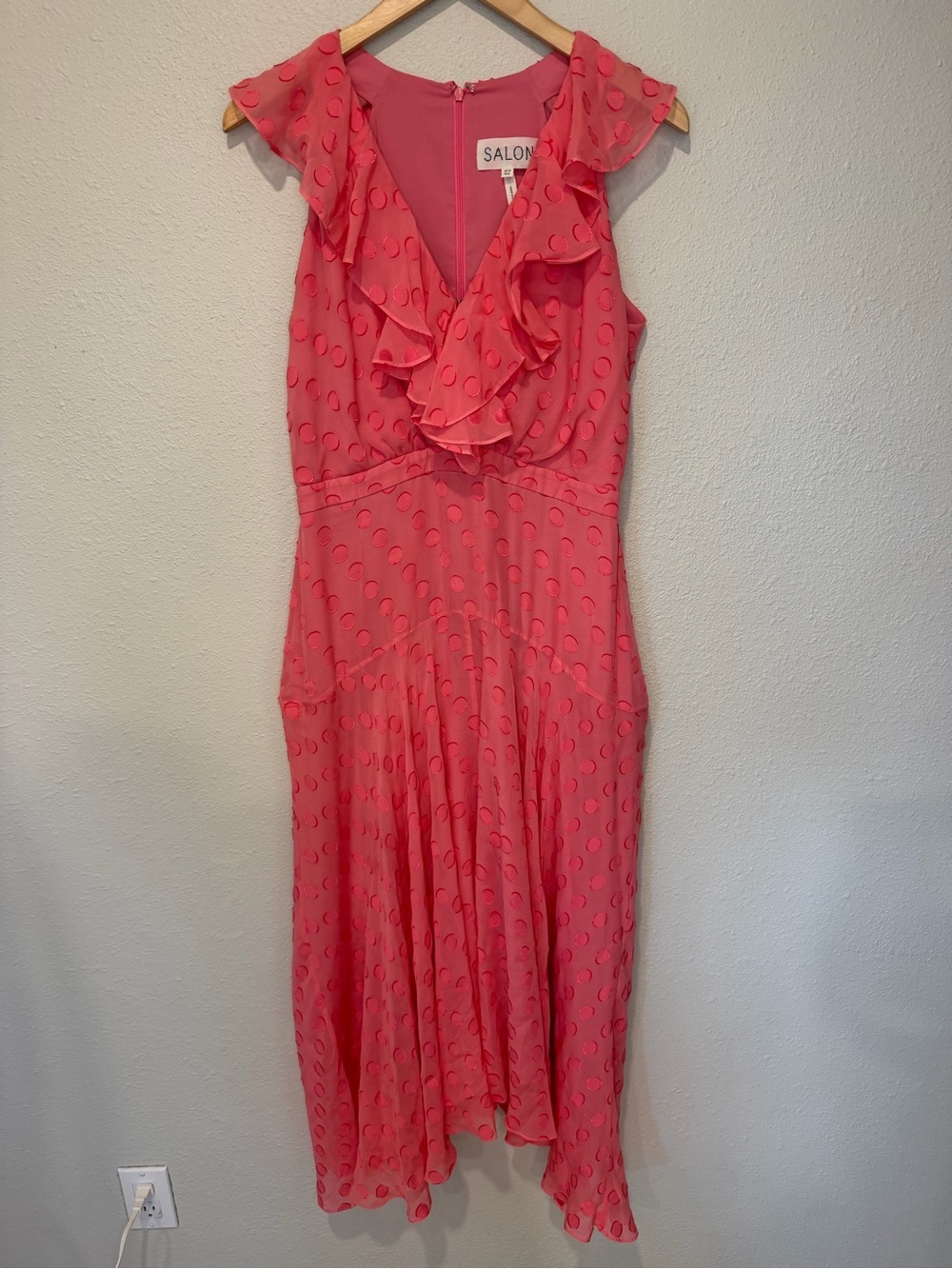 SALONI Rita Pink Ruffled Midi Dress - Picture 4 of 13